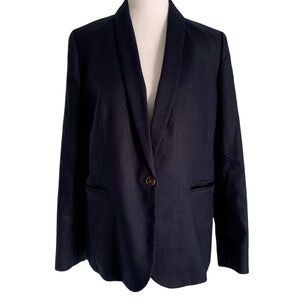 J Crew Size 12 Navy Blue Women’s Parke Classic Preppy Academic Blazer Jacket